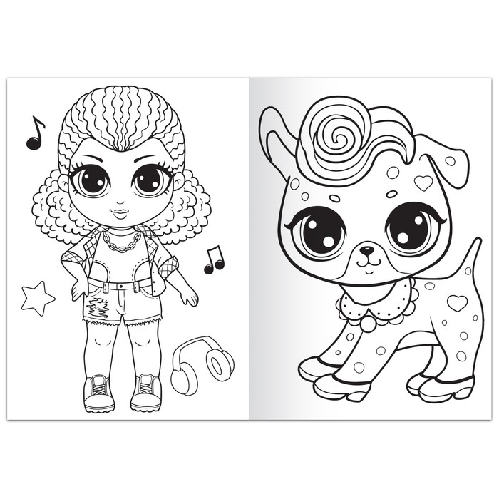 Раскраска «Стильные девчонки», 68 стр., формат А4 Раскраска «Стильные девчонки», 68 стр., формат А4