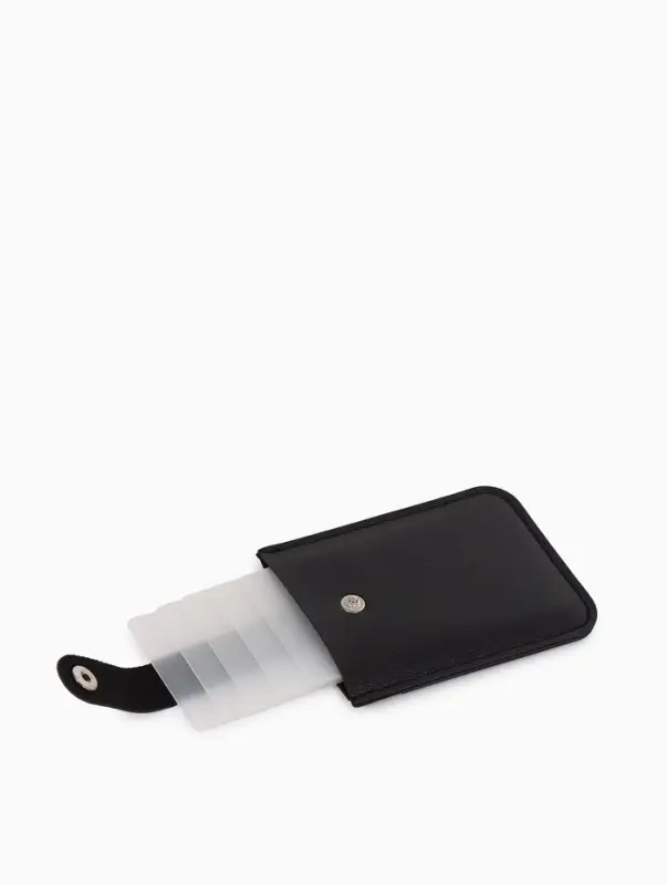 Картхолдер 7,9*0,5*10,3 см, 5 карт, на кнопке, черный