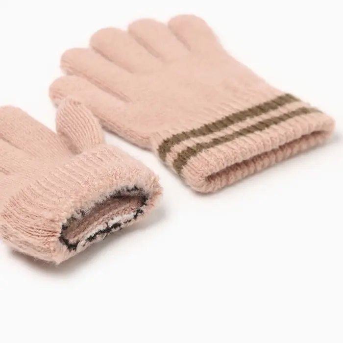 Перчатки детские MINAKU, цвет пыльно-розовый, 13 см