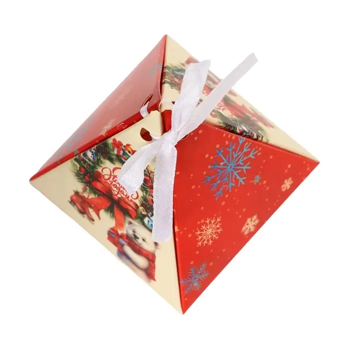 Бонбоньерка, новогодняя подарочная упаковка «Белый мишка», 7×7×7.5 см