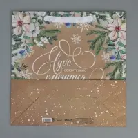 Пакет подарочный новогодний крафтовый квадратный «Чудо», 30×30×12 см Пакет подарочный новогодний крафтовый квадратный «Чудо», 30×30×12 см