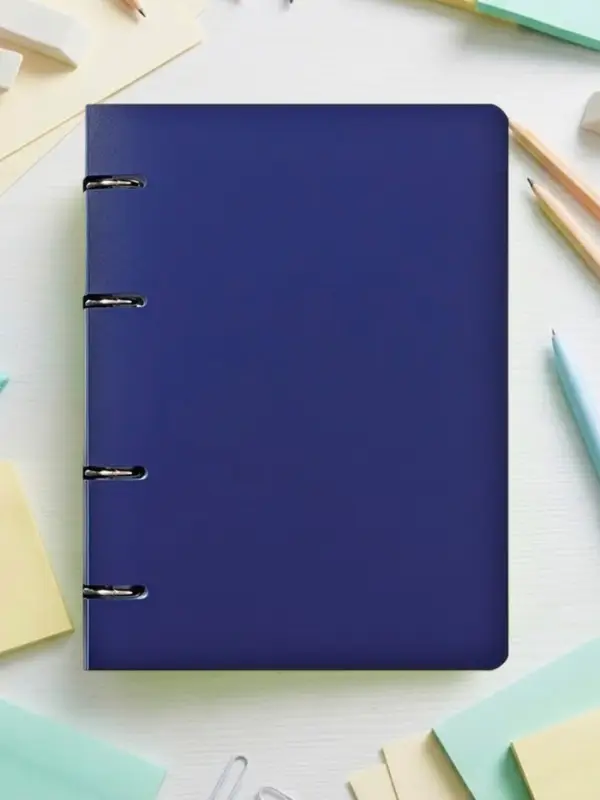 Тетрадь на кольцах Calligrata A5, 120 листов, в клетку, пластиковая обложка, блок офсет, синяя