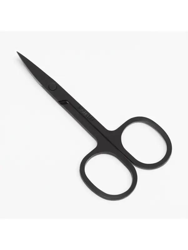 Ножницы маникюрные, узкие, загнутые, 8.8 см, чёрные