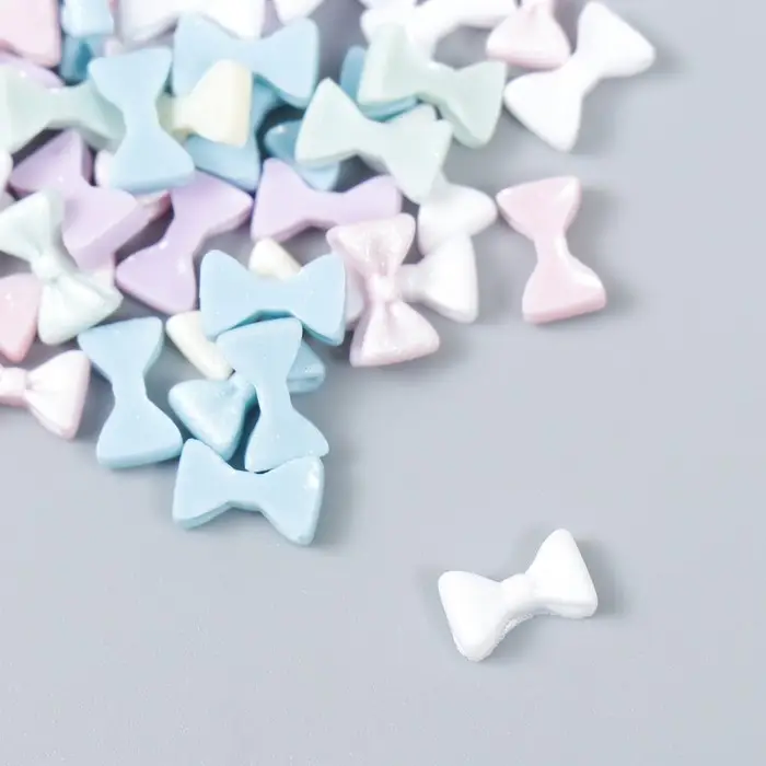 Декор для творчества пластик "Бантик" набор 60 шт матовый 0,4х0,8 см