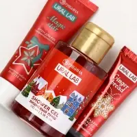 Подарочный набор новогодний: гель для душа, крем для рук, бальзам для губ, маска для сна, URAL LAB Подарочный набор новогодний: гель для душа, крем для рук, бальзам для губ, маска для сна, URAL LAB