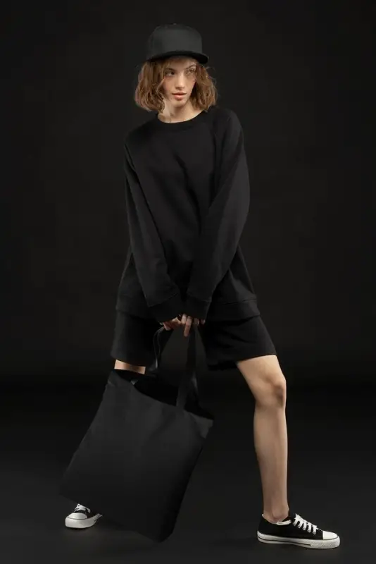 Шопер B5, черный с черными ручками Шопер B5, черный с черными ручками