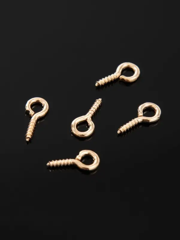 Держатель для кулона винтовой СМ-936, (набор 10 шт.) 1.2&times;0.5&times;0.1 см, цвет золото