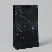 Пакет подарочный под две бутылки, упаковка, Black, 35&times;20&times;9 см