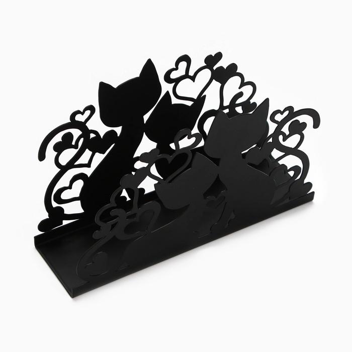 Салфетница «Коты» металлическая, 14 х 9 см