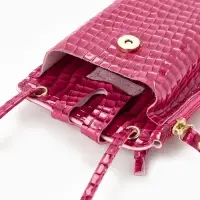 Сумка на магните, с длинным ремнём, 10&times;2.5&times;20 см, малиновая