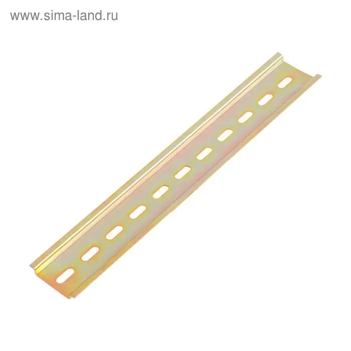 DIN-рейка ТУНДРА krep, L=225, желтый цинк, в упаковке 1 шт.