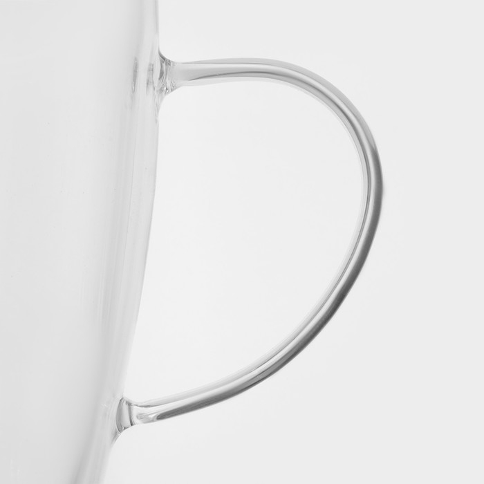 Кружка стеклянная с двойными стенками Magistro «Дуо», 500 мл, 14,5×9×15,5 см Кружка стеклянная с двойными стенками Magistro «Дуо», 500 мл, 14,5×9×15,5 см