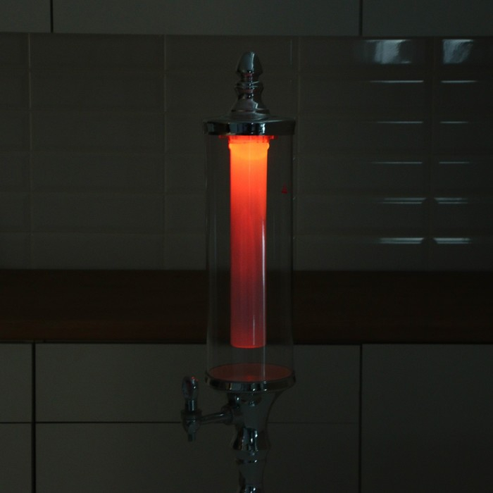 Башня пивная «Петронас», 3 л, колба с подсветкой, 2 батарейки, цвет металлик Башня пивная «Петронас», 3 л, колба с подсветкой, 2 батарейки, цвет металлик