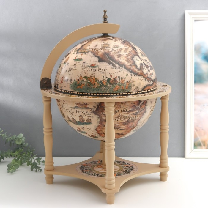 Глобус-бар декоративный, песочный цвет 43х33х33 см Глобус-бар декоративный, песочный цвет 43х33х33 см