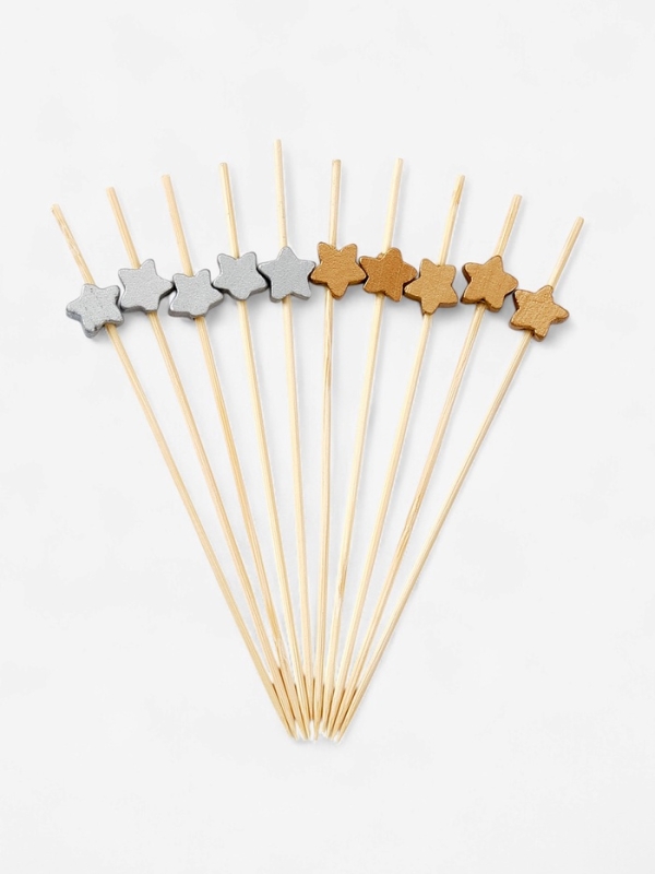 Шпажки для канапе «Звезды» бамбук, цветзолото, серебро, 100 шт. Шпажки для канапе «Звезды» бамбук, цветзолото, серебро, 100 шт.