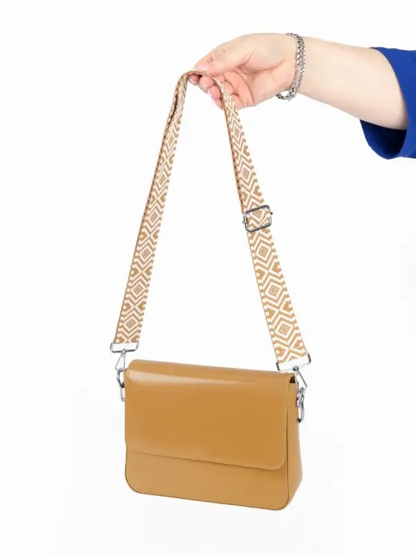 Ручка для сумки &laquo;Орнамент&raquo;, стропа, 135&plusmn;3&times;3.8 см, цвет горчичный