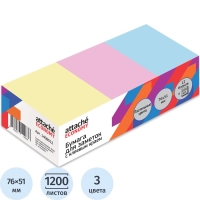 Стикеры  76x51 мм, 100 л, цв в асс, 12 бл/уп '1408012