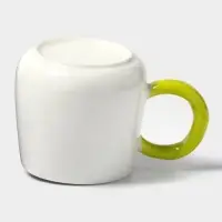 Кружка &laquo;Тюльпан&raquo;, 430 мл, оранжевый цветок, керамика, белая