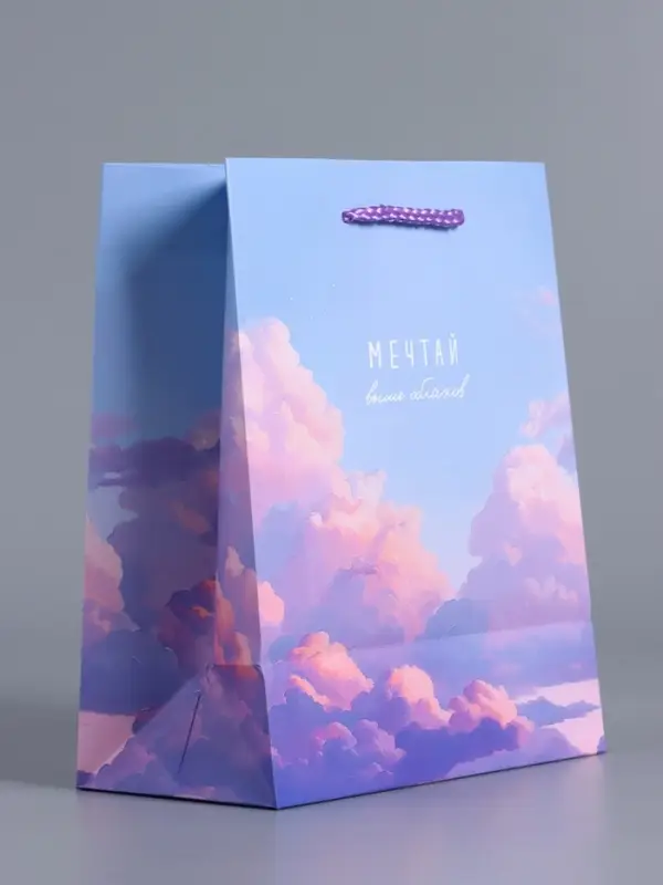 Пакет подарочный "Мечтай выше облаков" ламинированный 18 х 22,3 х 10 см