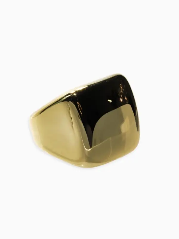 Кольцо пластик Кольцо пластик "Объемный квадрат", р-р 17, цвет золото