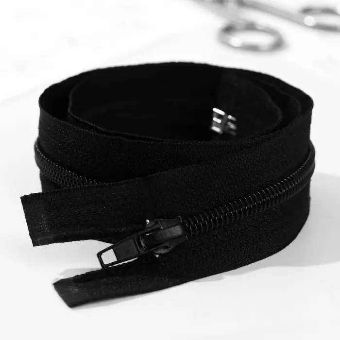 Молния «Спираль», №5, разъёмная, замок автомат, 60 см, чёрная