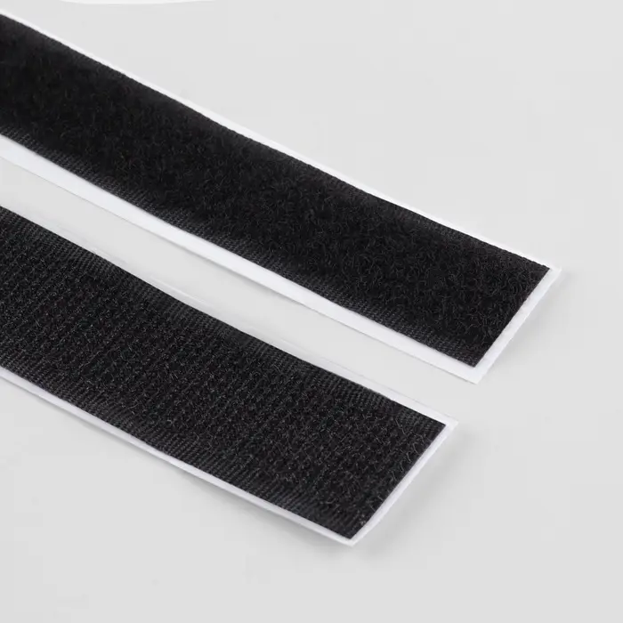 Липучка на клеевой основе, 20 мм, 100&plusmn;5 см, чёрная