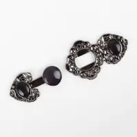 Декоративная застёжка, 6.3&times;2.8 см, цвет чёрный
