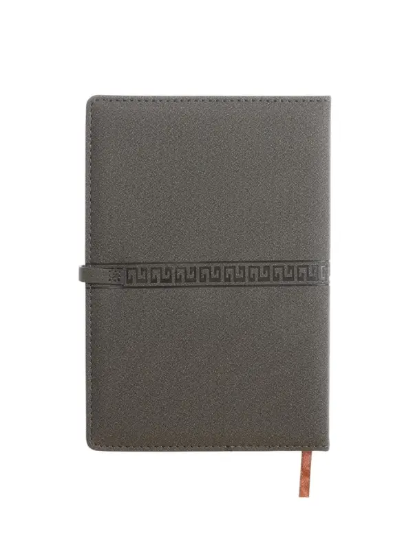 Ежедневник недатированный формат А5, с хлястиком, 112л, линия, пвх, Узор Серый Ежедневник недатированный формат А5, с хлястиком, 112л, линия, пвх, Узор Серый