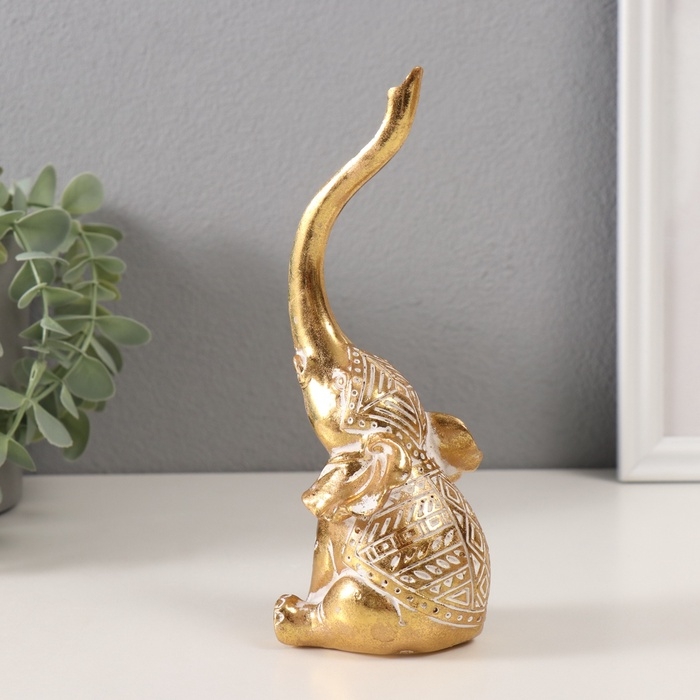 Сувенир полистоун Сувенир полистоун "Слон. Индейские узоры" золото 7х6,5х19 см