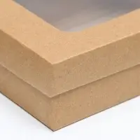 Коробка подарочная складная, упаковка, крышка - дно, с окном, крафт, 16.5&times;12.5&times;5.2 см