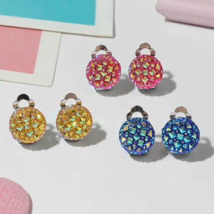 Серьги клипсы детские Выбражулька «Блёстка», миксы Серьги клипсы детские Выбражулька «Блёстка», миксы