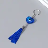 Брелок пластик, текстиль "Сердце от сглаза" 10,5х2,7х0,8 см