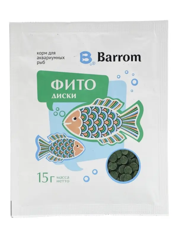 Корм для аквариумных рыб ФИТО диски, 15 гр