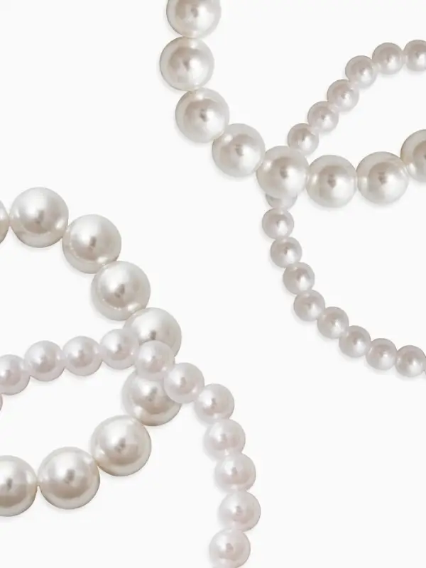 Браслет "Бусины жемчуга" (набор 7 шт), №6,8,10,14, цвет белый