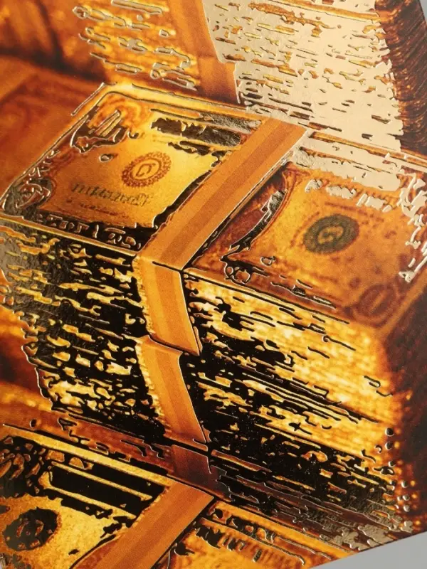 Конверт для денег &laquo;Деньги&raquo;, тиснение, 16.5&times;8 см