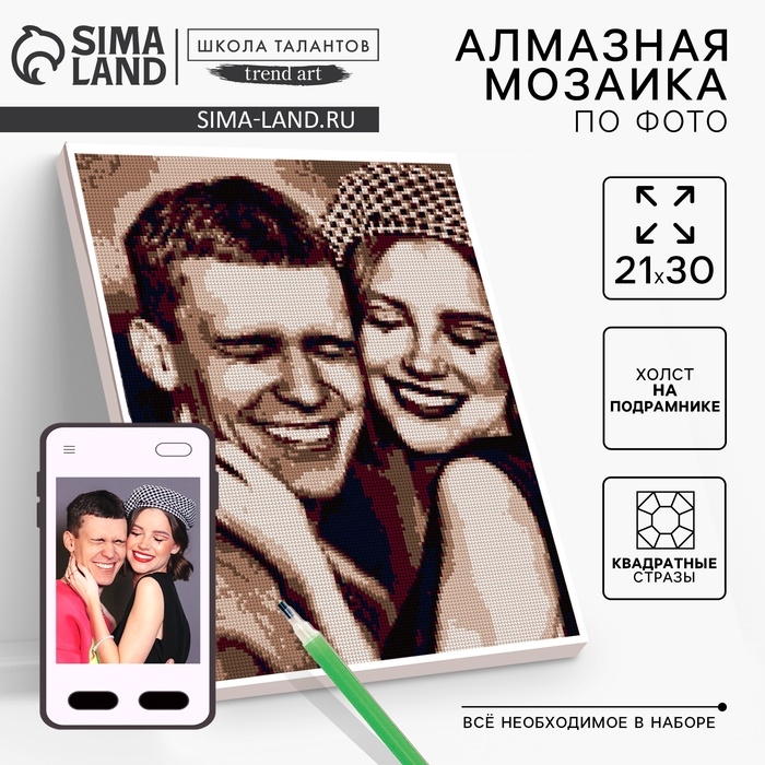 Алмазная мозаика по фото, на раме А4, полное заполнение, Vintage Алмазная мозаика по фото, на раме А4, полное заполнение, Vintage