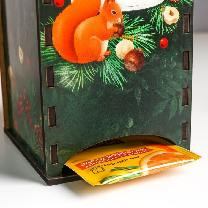 Новогодний чайный домик Новогодний чайный домик "Белочка" 20х10,5х9,5 см