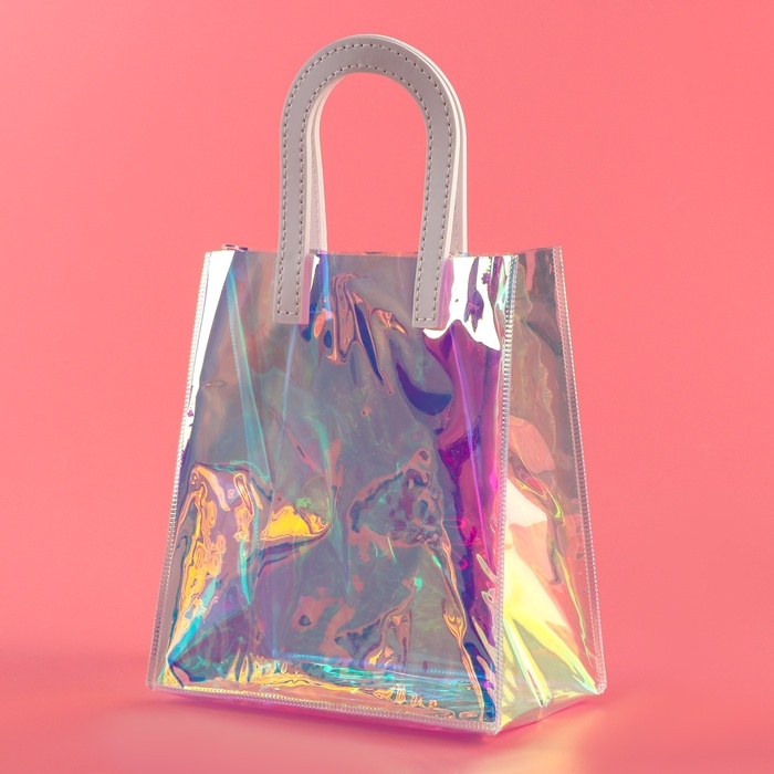 Пакет подарочный из ПВХ, белый, ирридисцентный, 20 х 18 х 10 см Пакет подарочный из ПВХ, белый, ирридисцентный, 20 х 18 х 10 см