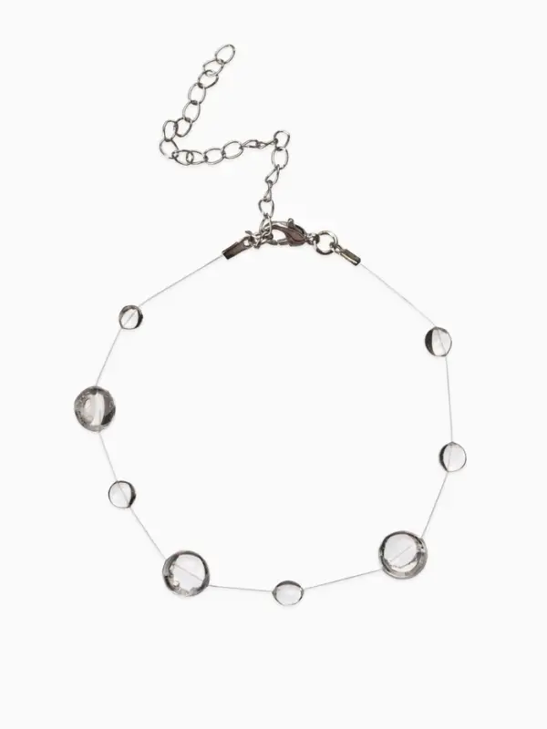 Браслет на леске Браслет на леске "Капля росы", цвет былй в серебре