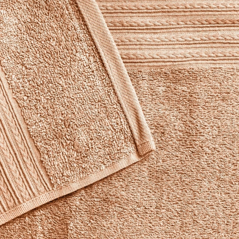 Набор полотенец махровых Luscan/бордюр 400г/м2, 70х140 беж, 5 шт/уп