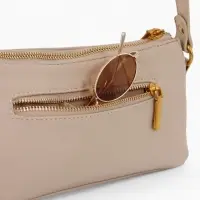 Сумка женская багет TEXTURA на молнии, 27&times;8&times;13 см, бежевая