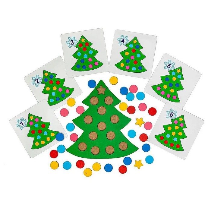 Мозаика «Умная ёлочка», диаметр кружков — 2 см Мозаика «Умная ёлочка», диаметр кружков — 2 см