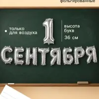 Воздушные шары фольгированные 14" &laquo;1 Сентября&raquo; цвет серебро