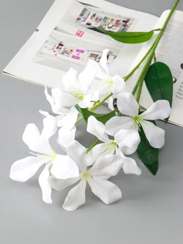 Цветы искусственные "Баухиния пёстрая" d-13 см 71 см, белый