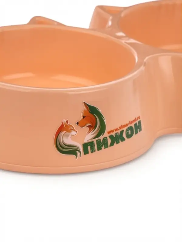 Миска двойная фигурная 28&times;14&times;5 см, бежевая