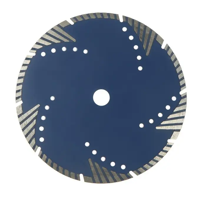 Диск алмазный отрезной ТУНДРА, TURBO-сегмент с защитными секторами, сухой рез, 230&times;22 мм