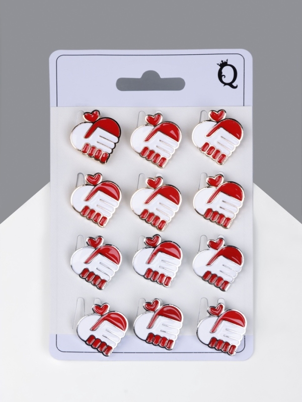 Брошь «Сердце» из рукопожатия, цвет МИКС (неделимая фасовка 12 шт., цена за шт.)