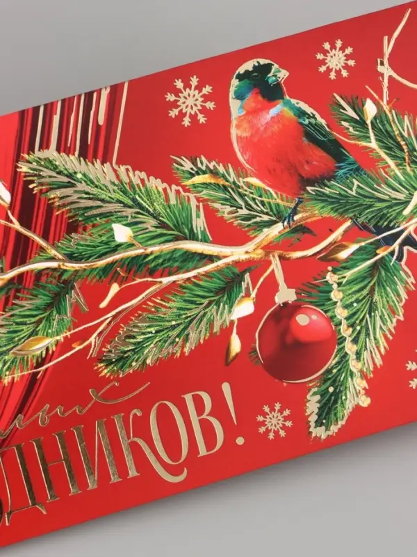 Конверт для денег &laquo;С Новым годом&raquo;, тиснение, 16.5&times;8 см