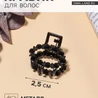 Крабик для волос &laquo;Мелани&raquo;, овал, 2.5 см, чёрный