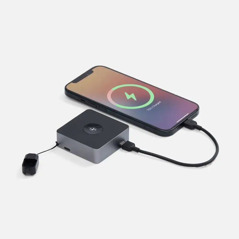 Внешний аккумулятор с беспроводной зарядкой Aura Power, серый Внешний аккумулятор с беспроводной зарядкой Aura Power, серый